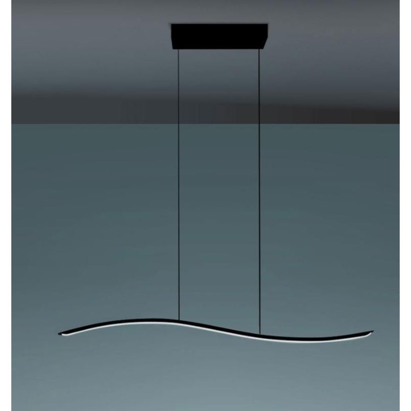 LIL WAVE SOSPENSIONE MODERNA LED 30W LUCE 3000K/4000K ALLUMINIO BIANCO O NERO ECONOMICO Vivida International - Cristalensi Shop