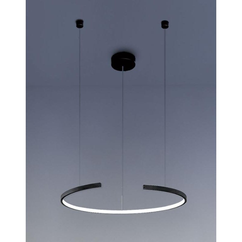 OLYMPIC SOSPENSIONE SINGOLA ALLUMINIO BIANCO O NERO LED 30W LUCE 3000K/4000K MODERNA Vivida International - Cristalensi Shop Onl