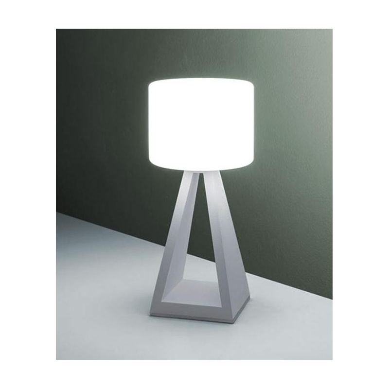 PUP GLASS LAMPADA DA TAVOLO LED 11W LUCE 3000K DIMMERABILE IN ALLUMINIO BIANCO MODERNA Vivida International - Cristalensi Shop O