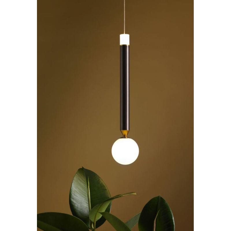 SEVENTY SOSPENSIONE 1 LUCE A MATITA MARRONE LED 6W LUCE 3000K MODERNA E ORIGINALE Vivida International - Cristalensi Shop Online