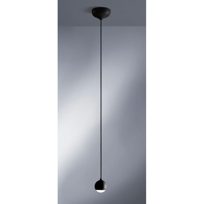 SHALLOW SOSPENSIONE SINGOLA A SFERA DIAMETRO 8 CM BIANCA,NERA O ORO ROSA LED 5W LUCE 3000K MODERNA Vivida International - Crista