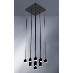 SHALLOW SOSPENSIONE 13 LUCI LED 40W LUCE 3000K BIANCA,NERA O ORO ROSA MODERNA E ELEGANTE Vivida International - Cristalensi Shop 2