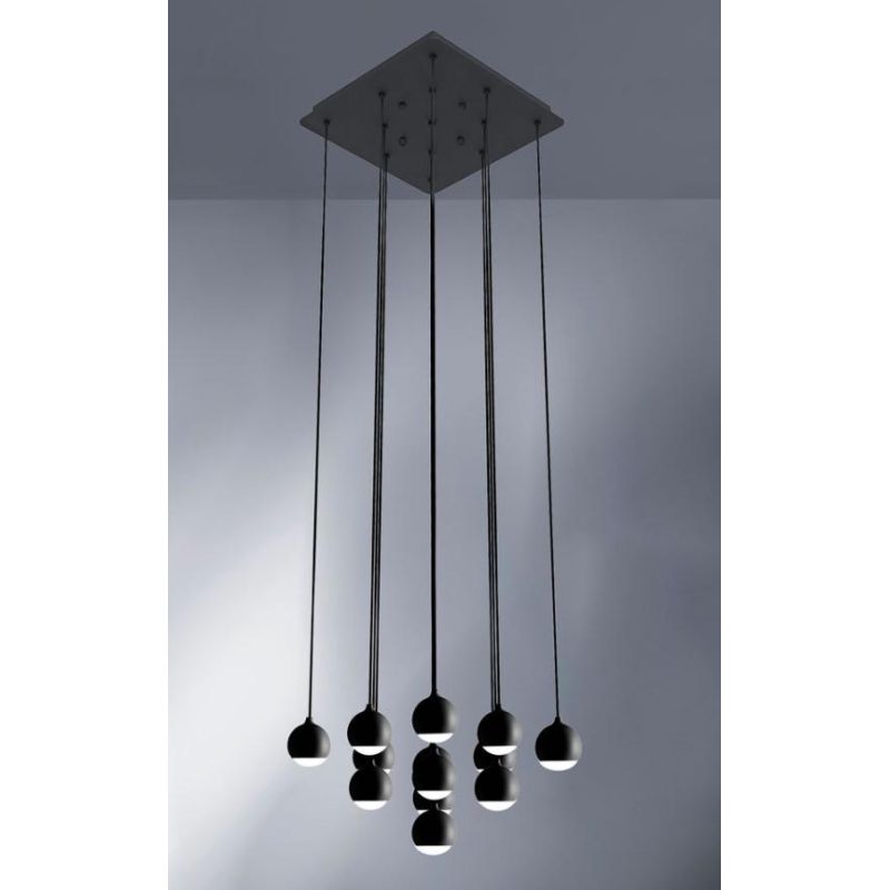 SHALLOW SOSPENSIONE 13 LUCI LED 40W LUCE 3000K BIANCA,NERA O ORO ROSA MODERNA E ELEGANTE Vivida International - Cristalensi Shop