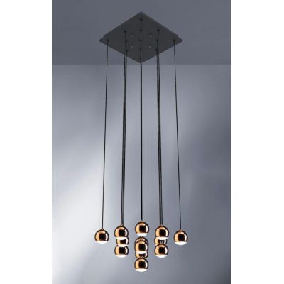 SHALLOW SOSPENSIONE 13 LUCI LED 40W LUCE 3000K BIANCA,NERA O ORO ROSA MODERNA E ELEGANTE Vivida International - Cristalensi Shop