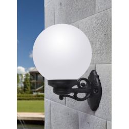 BISSO GLOBO 25 APPLIQUE IN RESINA NERA CON GLOBO IN TRE COLORI IP55 ECONOMICO DARK LIGHT - Cristalensi Shop Online 2