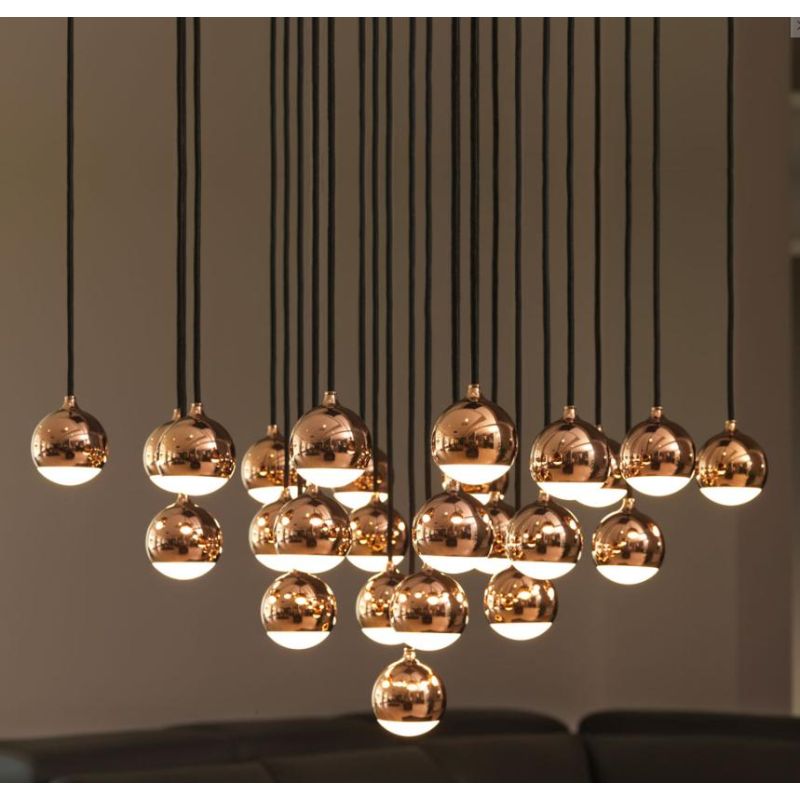 SHALLOW SOSPENSIONE 25 LUCI LED 62W LUCE 3000K BIANCA,NERA O ORO ROSA MODERNA E ELEGANTE Vivida International - Cristalensi Shop