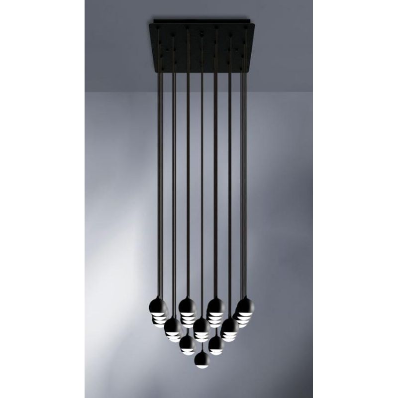 SHALLOW SOSPENSIONE 25 LUCI LED 62W LUCE 3000K BIANCA,NERA O ORO ROSA MODERNA E ELEGANTE Vivida International - Cristalensi Shop