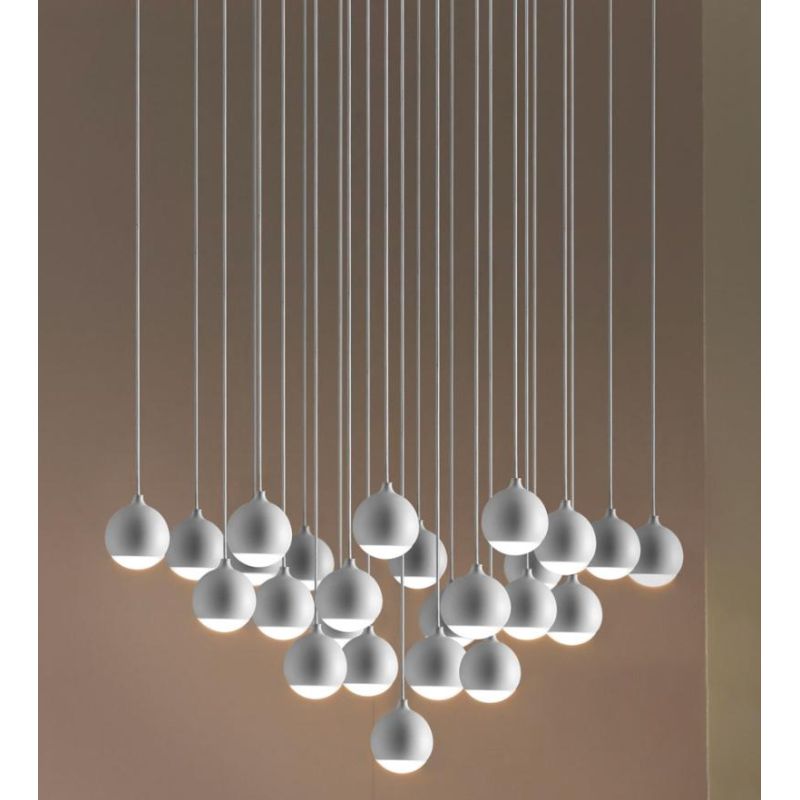 SHALLOW SOSPENSIONE 25 LUCI LED 62W LUCE 3000K BIANCA,NERA O ORO ROSA MODERNA E ELEGANTE Vivida International - Cristalensi Shop