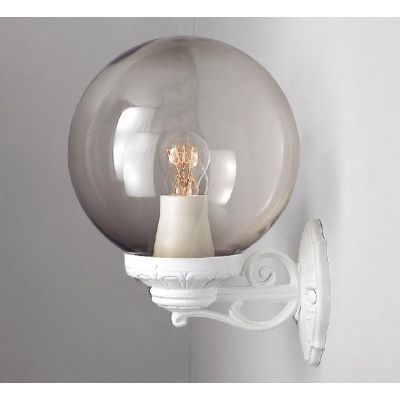 BISSO GLOBO 25 APPLIQUE IN RESINA BIANCA CON GLOBO IN TRE COLORI IP55 ECONOMICO DARK LIGHT - Cristalensi Shop Online