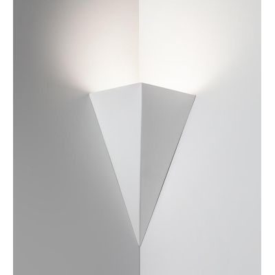 2396 LAMPADA DA PARETE IN CERAMICA EFFETTO GESSO ANGOLARE VERNICIABILE 9010 BELFIORE - Cristalensi Shop Online