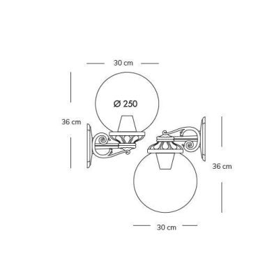 BISSO GLOBO 25 APPLIQUE IN RESINA BIANCA CON GLOBO IN TRE COLORI IP55 ECONOMICO DARK LIGHT - Cristalensi Shop Online