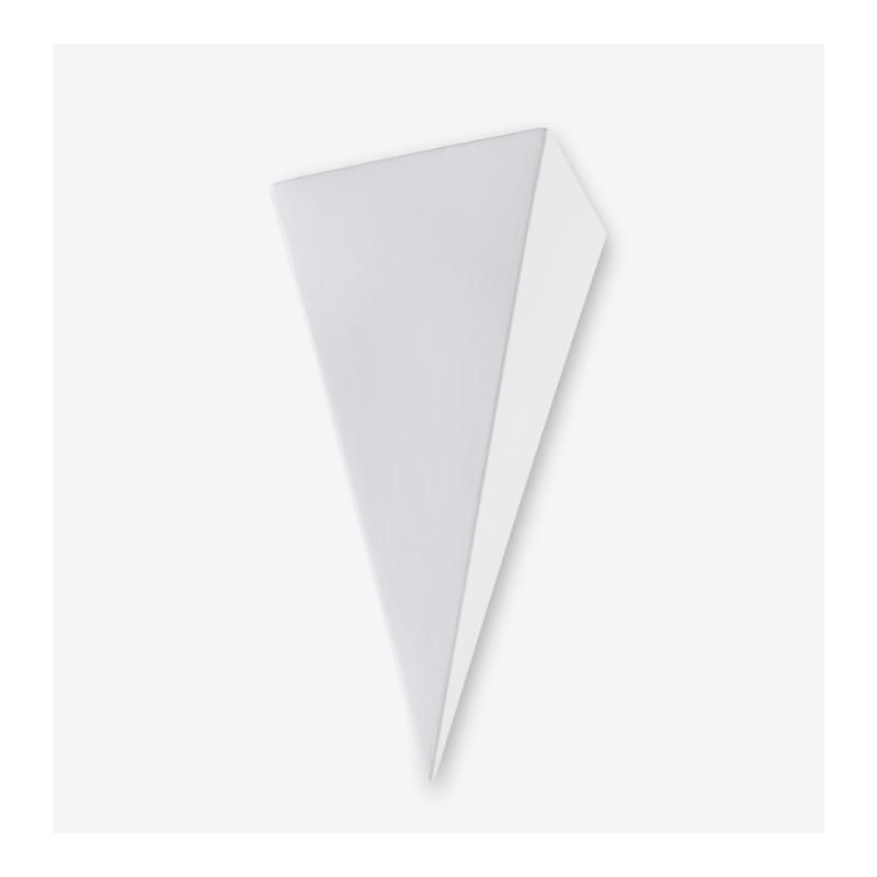 2396 LAMPADA DA PARETE IN CERAMICA EFFETTO GESSO ANGOLARE VERNICIABILE 9010 BELFIORE - Cristalensi Shop Online
