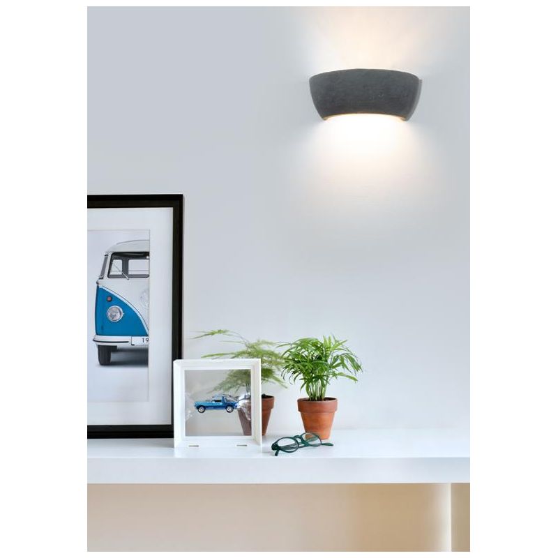 2457 APPLIQUE TONDEGGIANTE IN CEMENTO CON BIEMISSIONE DI LUCE MADE IN ITALY 9010 BELFIORE - Cristalensi Shop Online