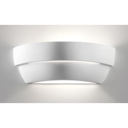 8342 APPLIQUE DA PARETE IN CERAMICA EFFETTO GESSO VERNICIABILE BIEMISSIONE DI LUCE 9010 BELFIORE - Cristalensi Shop Online