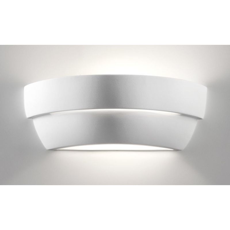 8342 APPLIQUE DA PARETE IN CERAMICA EFFETTO GESSO VERNICIABILE BIEMISSIONE DI LUCE 9010 BELFIORE - Cristalensi Shop Online