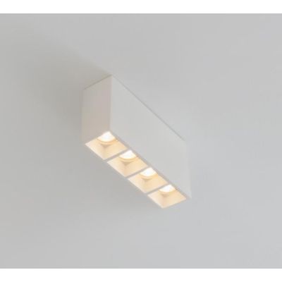 8943D PLAFONIERA MODERNA IN CRISTALY VERNICIABILE CON 4 FARETTI GU10 MADE IN ITALY 9010 BELFIORE - Cristalensi Shop Online