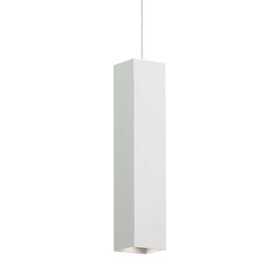 SOSPENSIONE SQUADRATA LATO 6 CM BIANCA,NERA O OTTONE CON LAMPADINA GU10 CRISTALENSI - Cristalensi Shop Online