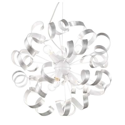 SOLE SOSPENSIONE DAL DESIGN MODERNO IN METALLO BIANCO CON DECORI ORO O ARGENTO DIPINTI A MANO CRISTALENSI LUX - Cristalensi Shop