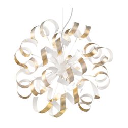 SOLE SOSPENSIONE DAL DESIGN MODERNO IN METALLO BIANCO CON DECORI ORO O ARGENTO DIPINTI A MANO CRISTALENSI LUX - Cristalensi Shop 2