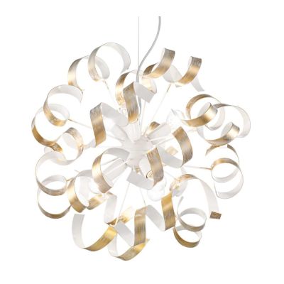 SOLE SOSPENSIONE DAL DESIGN MODERNO IN METALLO BIANCO CON DECORI ORO O ARGENTO DIPINTI A MANO CRISTALENSI LUX - Cristalensi Shop
