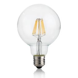 LAMPADINA GLOBO DIAMETRO 95 MM LED 8W ATTACCO E27 LUCE 3000K O 4000K TRASPARENTE CRISTALENSI - Cristalensi Shop Online 2