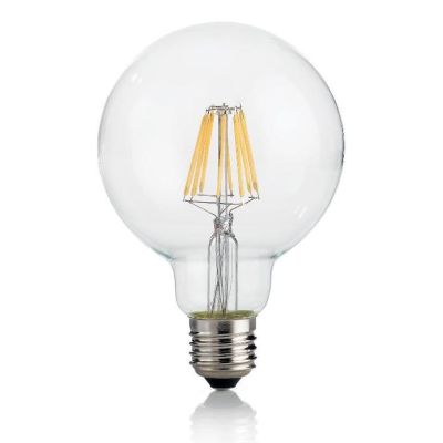 LAMPADINA GLOBO DIAMETRO 95 MM LED 8W ATTACCO E27 LUCE 3000K O 4000K TRASPARENTE CRISTALENSI - Cristalensi Shop Online