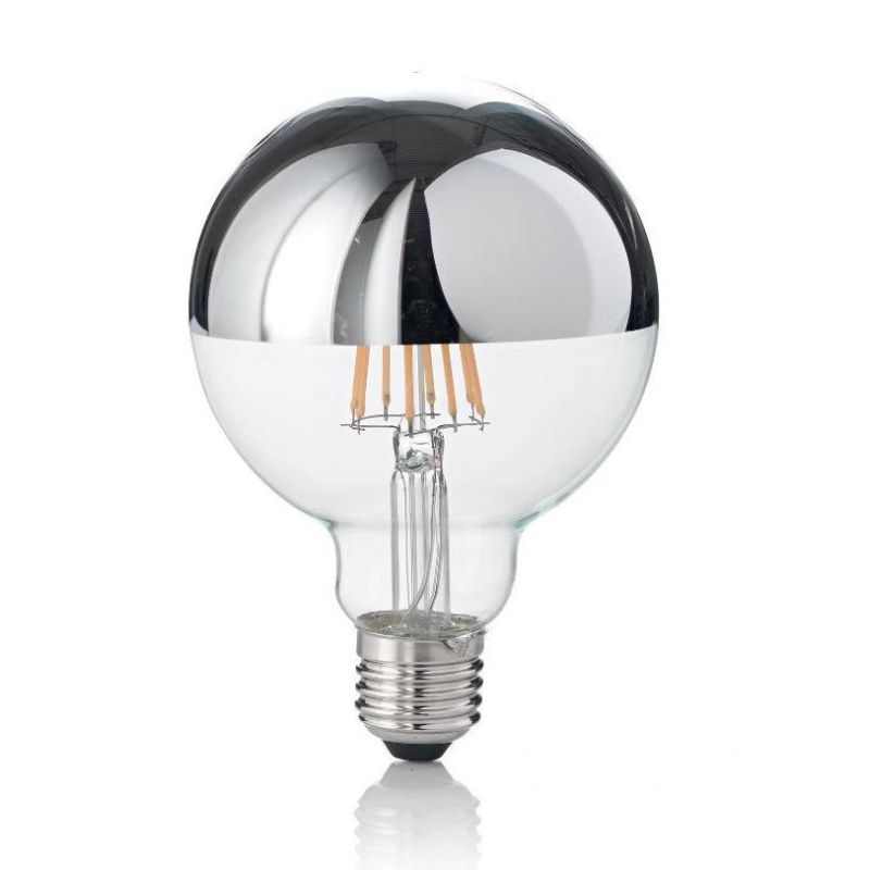 LAMPADINA GLOBO CROMO LUCIDO ATTACCO E27 LED FILAMENTO 8W 3000K LUCE INDIRETTA CRISTALENSI - Cristalensi Shop Online