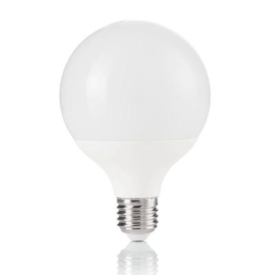 LAMPADA GLOBO DIAMETRO 95MM 15W LUCE 3000K O 4000K ATTACCO E27 IN PLASTICA BIANCA CRISTALENSI - Cristalensi Shop Online