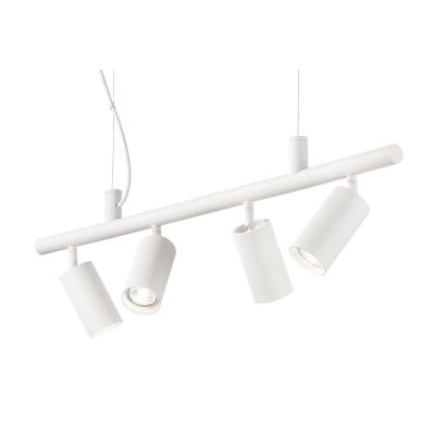 DYNAMITE LAMPADA A SOSPENSIONE MODERNA CON QUATTRO DIFFUSORI IN METALLO BIANCO,NERO O OTTONE ORIENTABILI Ideal Lux - Cristalensi