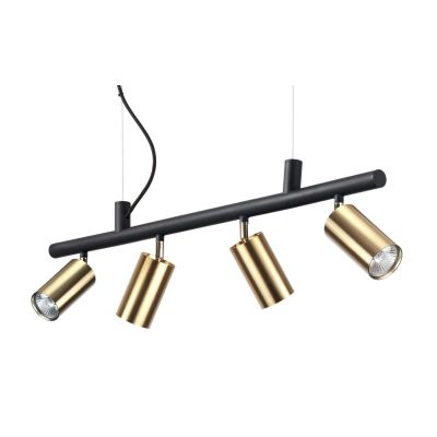 DYNAMITE LAMPADA A SOSPENSIONE MODERNA CON QUATTRO DIFFUSORI IN METALLO BIANCO,NERO O OTTONE ORIENTABILI Ideal Lux - Cristalensi