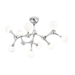 PLAFONIERA ORIGINALE IN METALLO CROMO O BIANCO CON 9 SFERE IN VETRO BIANCO SOFFIATO MODERNA CRISTALENSI - Cristalensi Shop Onlin 2