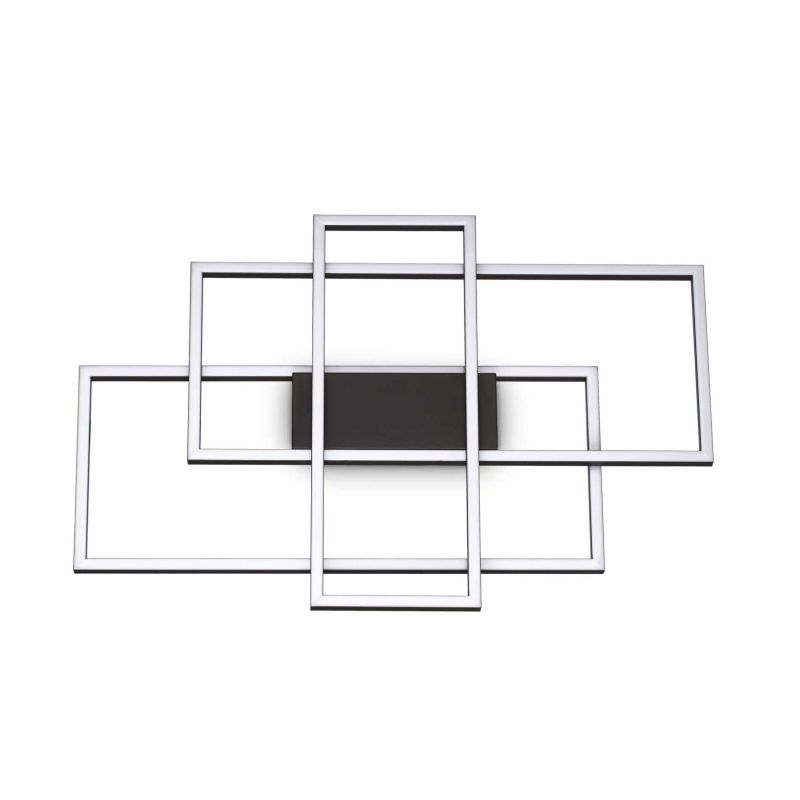 PLAFONIERA MODERNA A LED 31W LUCE 3000K CON DIFFUSORI RETTANGOLARI BIANCHI O NERI CRISTALENSI - Cristalensi Shop Online