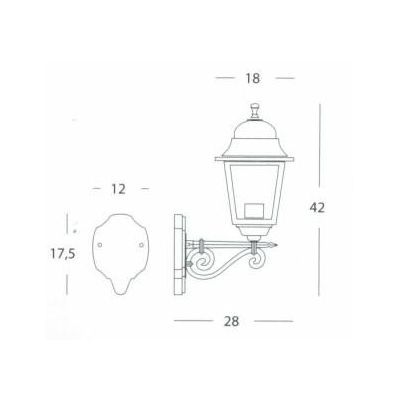 OLD APPLIQUE ESTERNO LANTERNA QUADRATA DI SOVIL ALLUMINIO NERO O BIANCO E DIFFUSORI VETRO Sovil - Cristalensi Shop Online