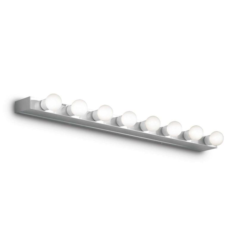 APPLIQUE PER SPECCHIO DA BAGNO CON 8 LUCI IN METALLO NEI COLORI BIANCO O CROMO CRISTALENSI - Cristalensi Shop Online