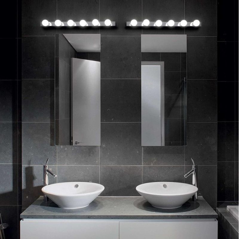 APPLIQUE PER SPECCHIO DA BAGNO CON 8 LUCI IN METALLO NEI COLORI BIANCO O CROMO CRISTALENSI - Cristalensi Shop Online