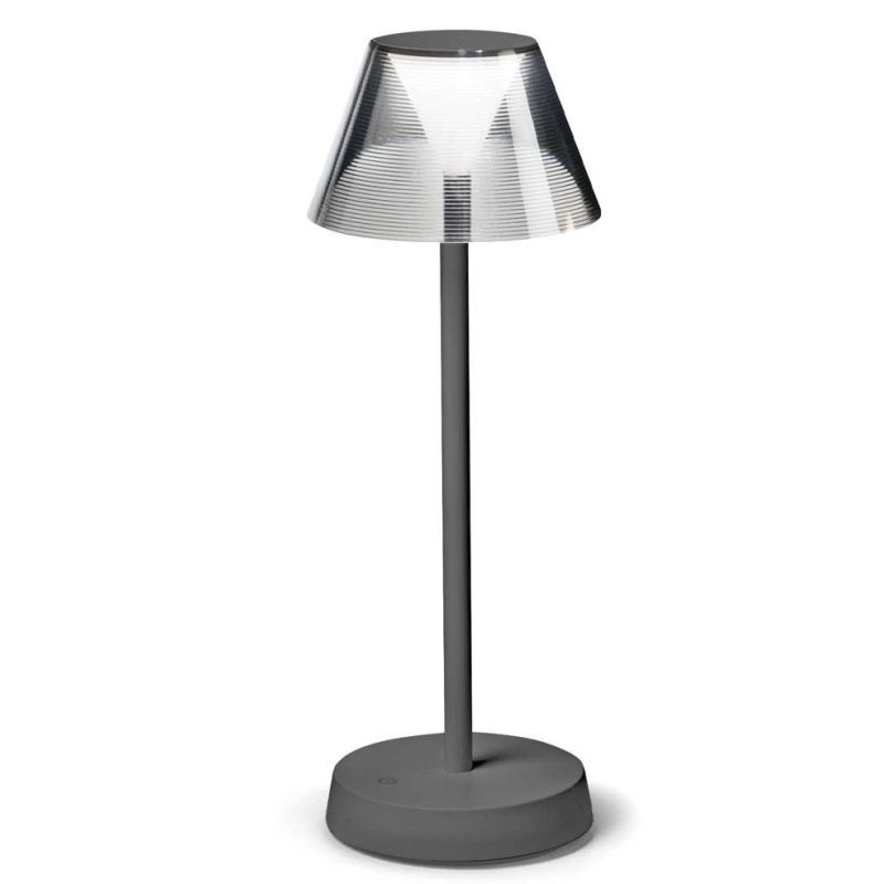 LAMPADA DA TAVOLO MODERNA IP44 LED 7W LUCE 3000K RICARICABILE PER INTERNI ED ESTERNI CRISTALENSI - Cristalensi Shop Online