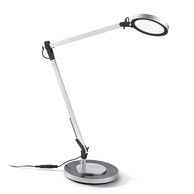 LAMPADA DA TAVOLO MODERNA ORIENTABILE LED 10W LUCE 4000K ALLUMINIO BIANCA O NERA CRISTALENSI - Cristalensi Shop Online