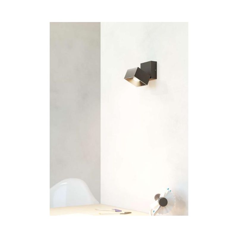 MINI RUBYC APPLIQUE PLAFONIERA PROIETTORE A LED 7W BIANCO O NERO DIREZIONABILE BENEITO FAURE - Cristalensi Shop Online