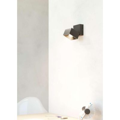 MINI RUBYC APPLIQUE PLAFONIERA PROIETTORE A LED 7W BIANCO O NERO DIREZIONABILE BENEITO FAURE - Cristalensi Shop Online