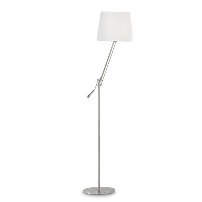 PIANTANA MODERNA SNODATA REGOLABILE IN ALTEZZA IN METALLO CON FINITURA NICKEL E PARALUME BIANCO CRISTALENSI - Cristalensi Shop O