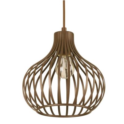 LAMPADARIO STILE VINTAGE IN 4 MISURE METALLO MARRONE EFFETTO METALLICO CON STRUTTURA APERTA ATTACCO E27 CRISTALENSI - Cristalens