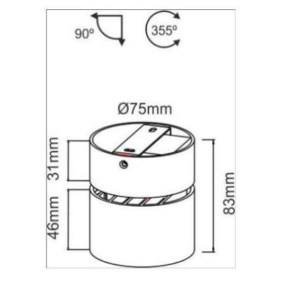 MINI CONCORD SPOT PROIETTORE LED 8W DIREZIONABILE BIANCO O NERO BENEITO FAURE - Cristalensi Shop Online
