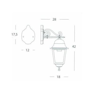 OLD LANTERNA MEDIA PER ESTERNO IN ALLUMINIO DI COLORE NERO O BIANCO E DIFFUSORI IN VETRO Sovil - Cristalensi Shop Online