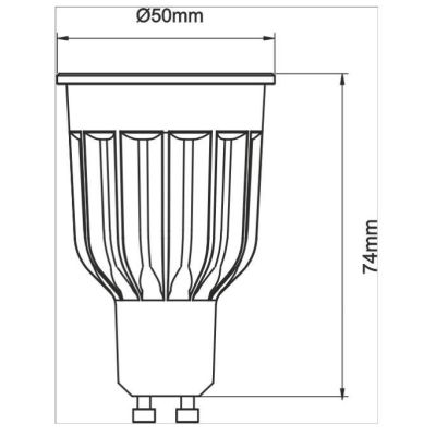 POWER LAMPADINA GU10 12W DIMMERABILE ANGOLO LUCE 60 GRADI CON LUCE 3000K O 4000K BENEITO FAURE - Cristalensi Shop Online