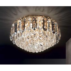 PLAFONIERA MODERNA ED ELEGANTE CON 7 LUCI CON ELEMENTI IN CRISTALLO MOLATO CRISTALENSI - Cristalensi Shop Online