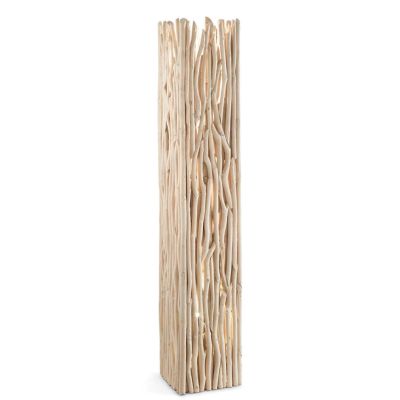 LAMPADA DA TERRA IN STILE RUSTICO ED ETNICO COSTRUITA COMPLETAMENTE CON RAMI IN LEGNO INTRECCIATI CRISTALENSI - Cristalensi Shop