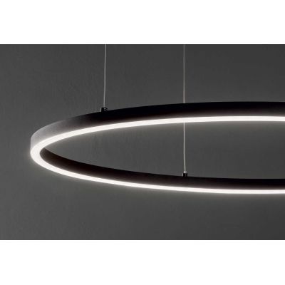SOSPENSIONE MODERNA FORMA CIRCOLARE DIAMETRO CM 90 LED INTEGRATO 55W LUCE 3000K-4000K BIANCO O NERO CRISTALENSI - Cristalensi Sh