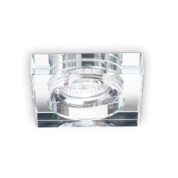 FARETTO DA INCASSO PER INTERNI MODERNO ELEGANTE QUADRATO REALIZZATO IN VETRO TRASPARENTE E ALLUMINIO CRISTALENSI - Cristalensi S 2