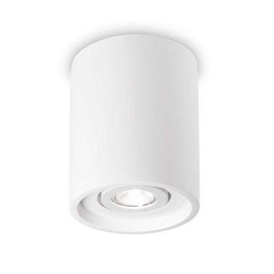 PLAFONIERA IN GESSO O CEMENTO DI FORMA ROTONDA VINTAGE CON FARETTO ORIENTABILE E LAMPADINA GU10 CRISTALENSI - Cristalensi Shop O