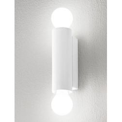 BIRBA APPLIQUE BIEMISSIONE MODERNA COLORE BIANCO CON LAMPADINE A VISTA E27 DELLA LINEA LIGHT Linea Light - Cristalensi Shop Onli 2